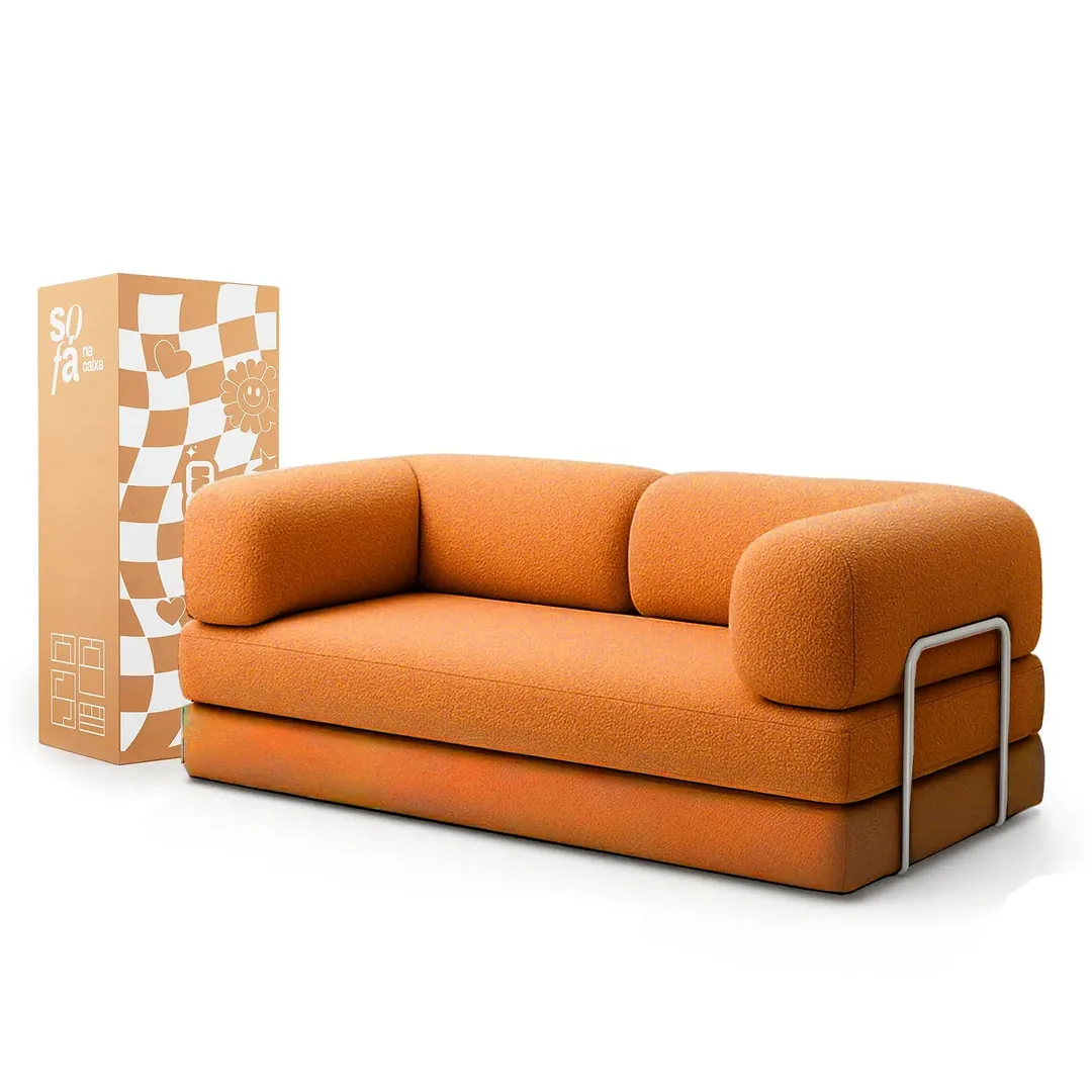 Sofá Bouclé Laranja